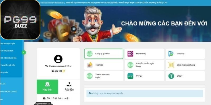 Lưu ý đặc biệt quan trọng khi bạn tiến hành nạp tiền tại PG99